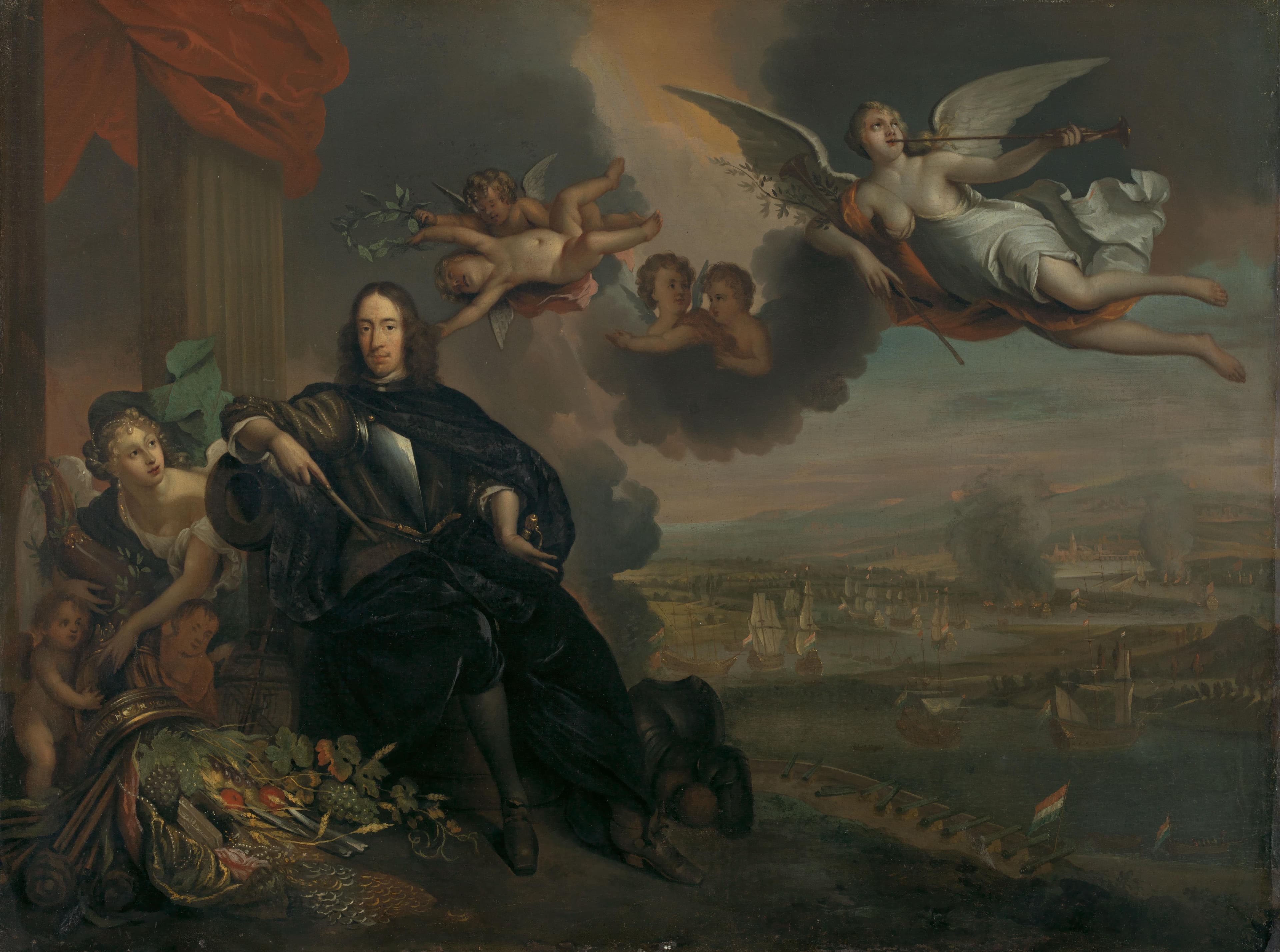 Apoteoza Cornelisa de Witta, s nizozemskim napadom na Medway u pozadini